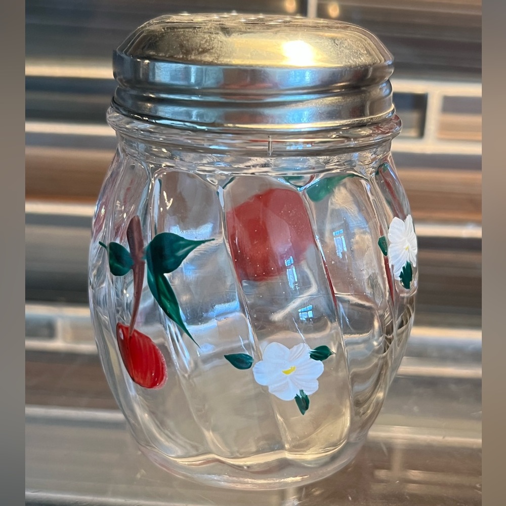 Vintage  1950s Handpainted Glass Shaker